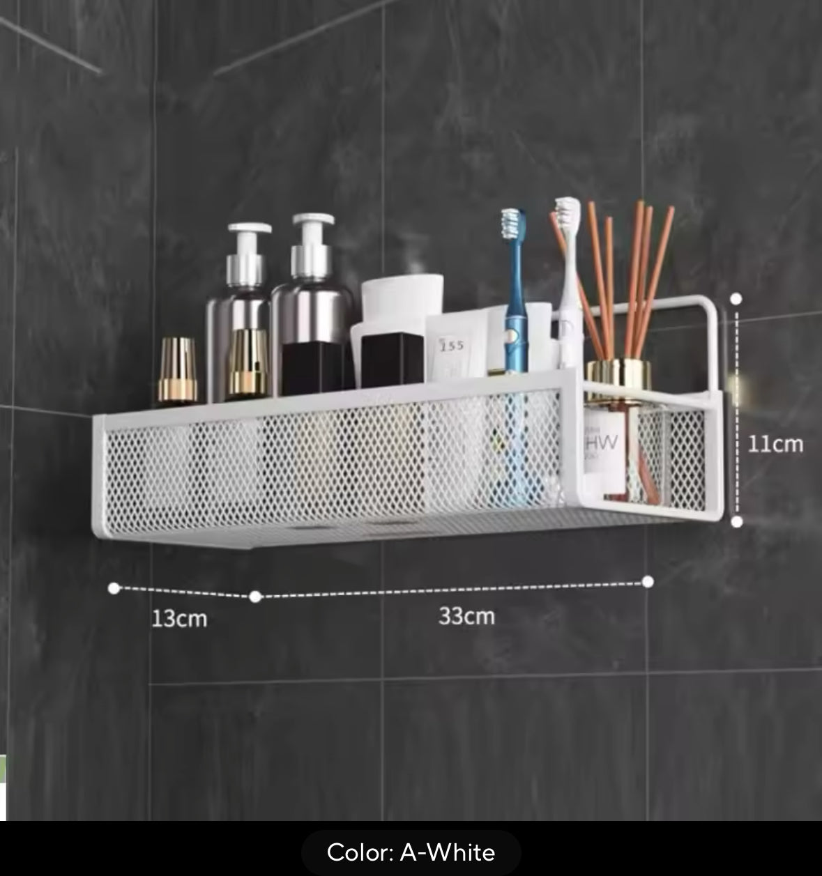 Portable Hanging Wall-mounted Storage Rack No-drilling Bathroom Shelf Garlic Seasoning Organizer Kitchen Storage Basket Moisture