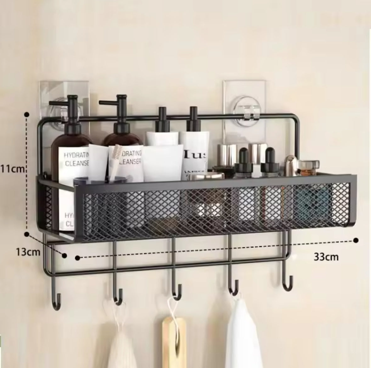 Portable Hanging Wall-mounted Storage Rack No-drilling Bathroom Shelf Garlic Seasoning Organizer Kitchen Storage Basket Moisture