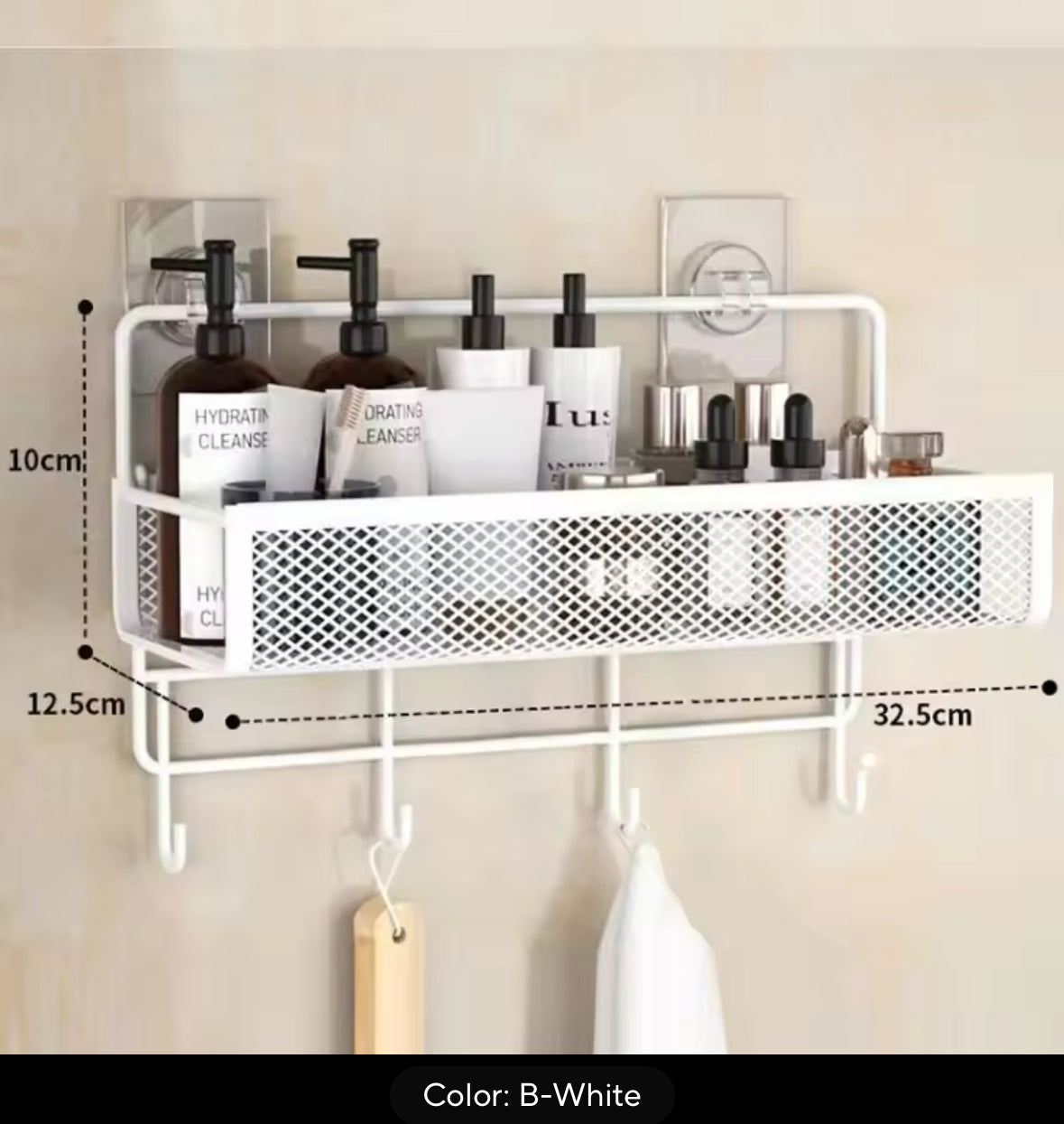Portable Hanging Wall-mounted Storage Rack No-drilling Bathroom Shelf Garlic Seasoning Organizer Kitchen Storage Basket Moisture