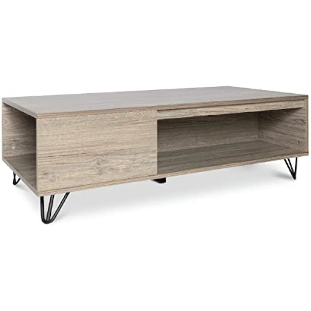 Modern Farmhouse Coffee Table with Storage Grey