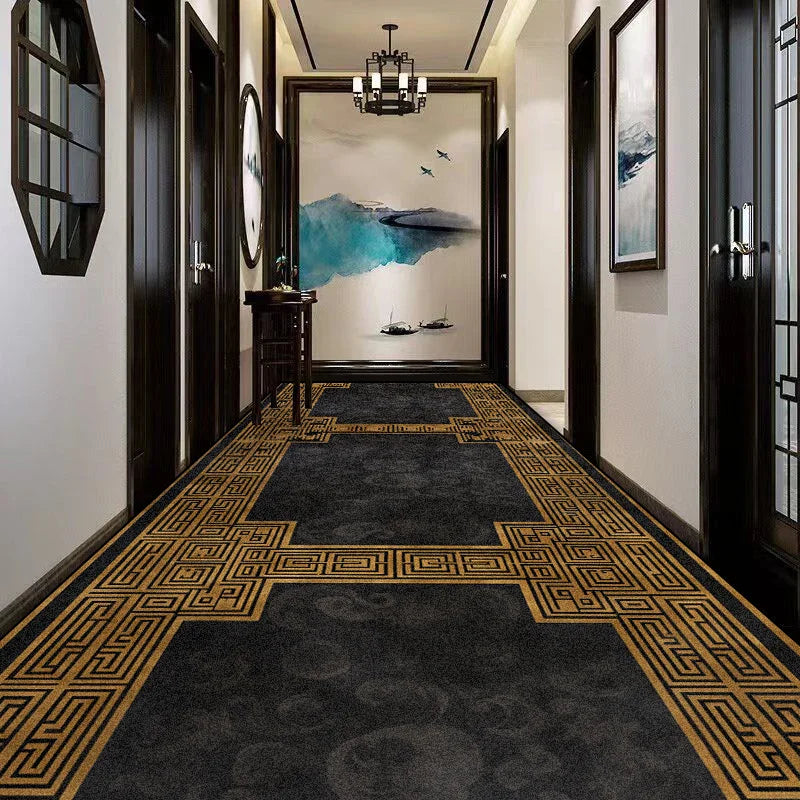 European Style Living Room Hall Carpets Luxury Long Corridor Rugs Non-slip Stairway Home Decor Mat Runner Customizable Aisle Rug