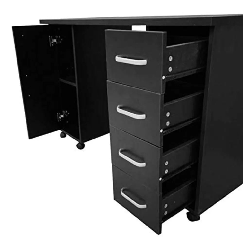 Manicure Nail Table, MDF Nail Station Table Manicure Salon Spa Table Nail Art Desk Workstation Beauty Salon Equipment Drawer