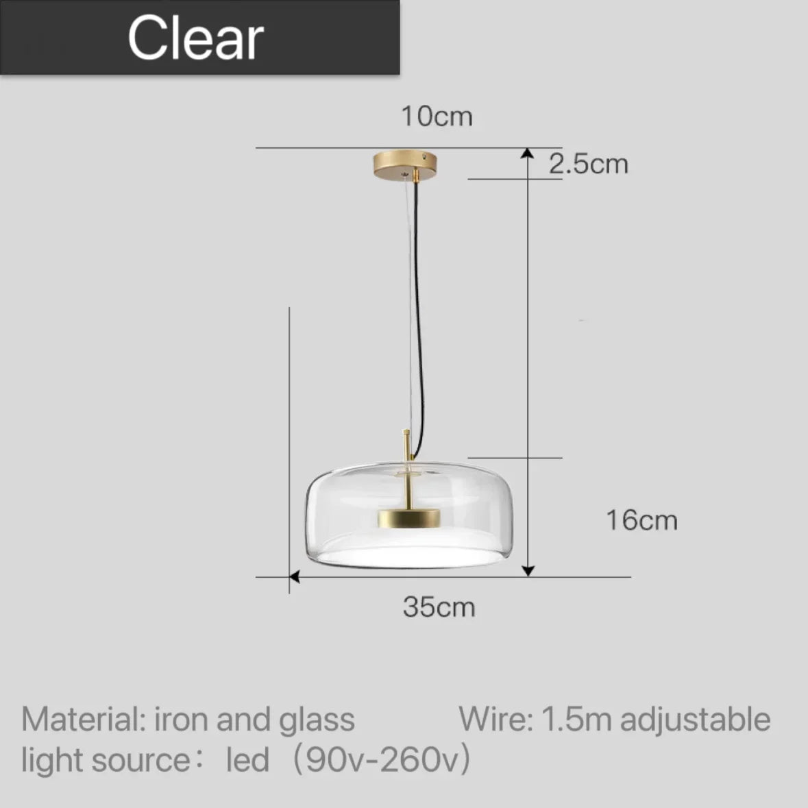 Nordic Modern Restaurant Personalized Glass Pendant Lamp Luxury Light Bedroom Bar Kitchen Lighting Hanging Led Fixture Indoor