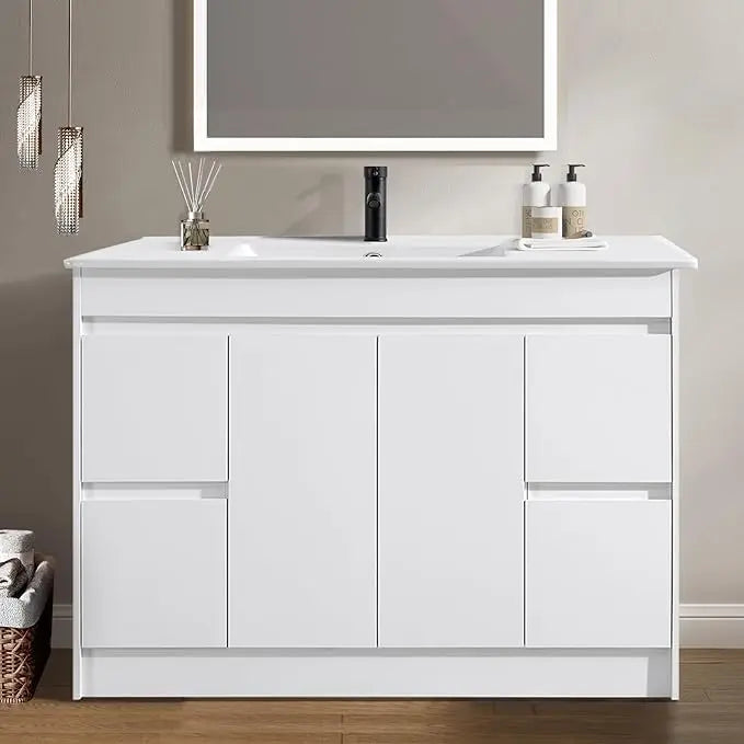 48 inch Bathroom Vanity with Sink Combo Set, Undermount Ceramic Sink w/Thicked Wood Cabinet, Soft Closing Cabinet Door
