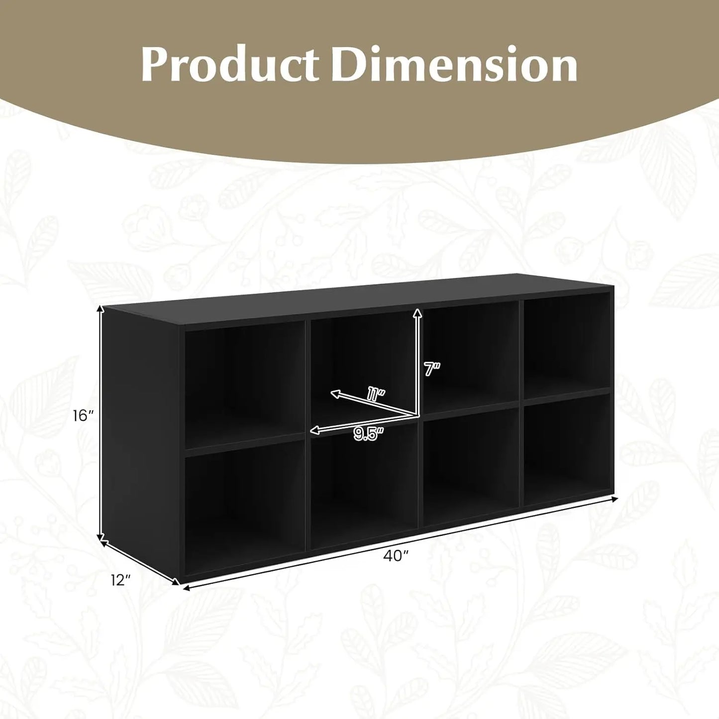 Shoe Bench 8 Cubes, 40"" Entryway Bench With Storage, 8-Cubby Shoe Rack, Shoe Organizer Storage Cabinet For Entryway, Hallway,
