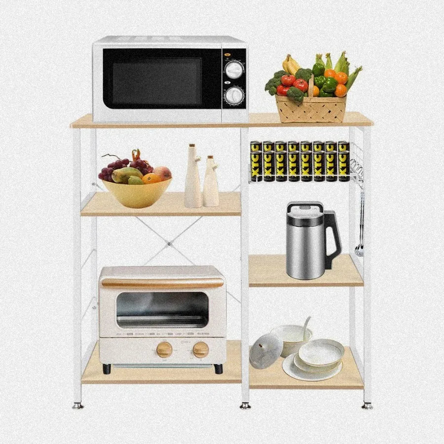 3Tier Industrial Kitchen Baker's Rack Utility Microwave Oven Stand Storage Cart Workstation Shelf Vintage
