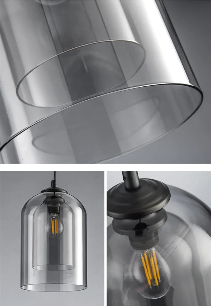 Nordic Pendant Light Postmodern Double Glass Hanglamp For Bedroom Dining Room Bar Decor Luminaire Suspension Kitchen Fixtures
