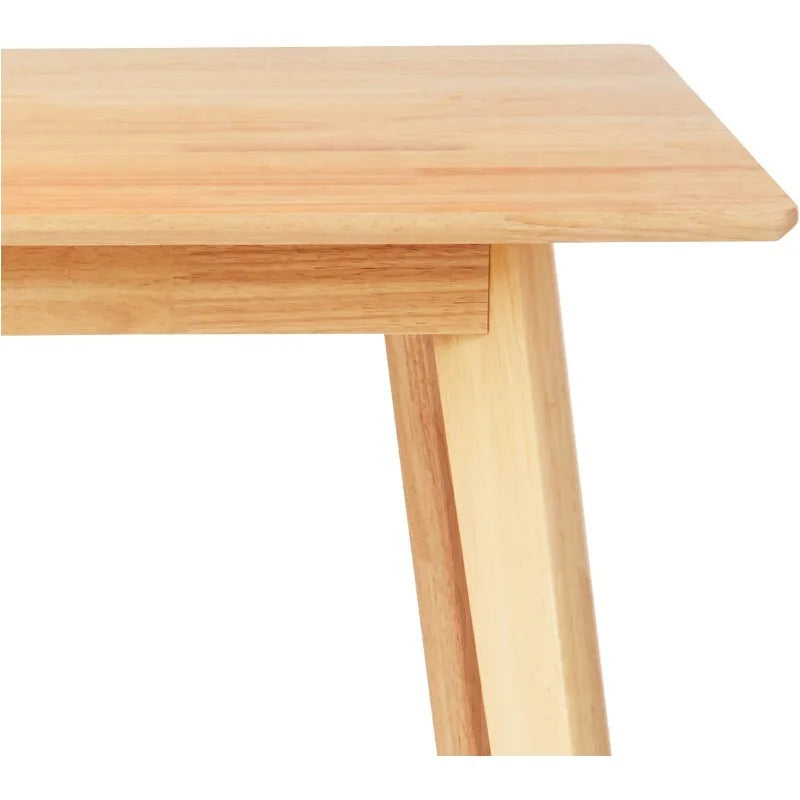 FSC Certified Solid Wood Kitchen Rectangular Dining Table, Natural Wood, 29.5"D X 47.2"W X 29.5"H