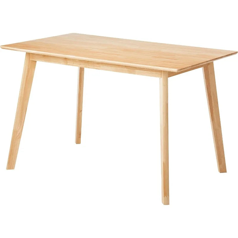 FSC Certified Solid Wood Kitchen Rectangular Dining Table, Natural Wood, 29.5"D X 47.2"W X 29.5"H