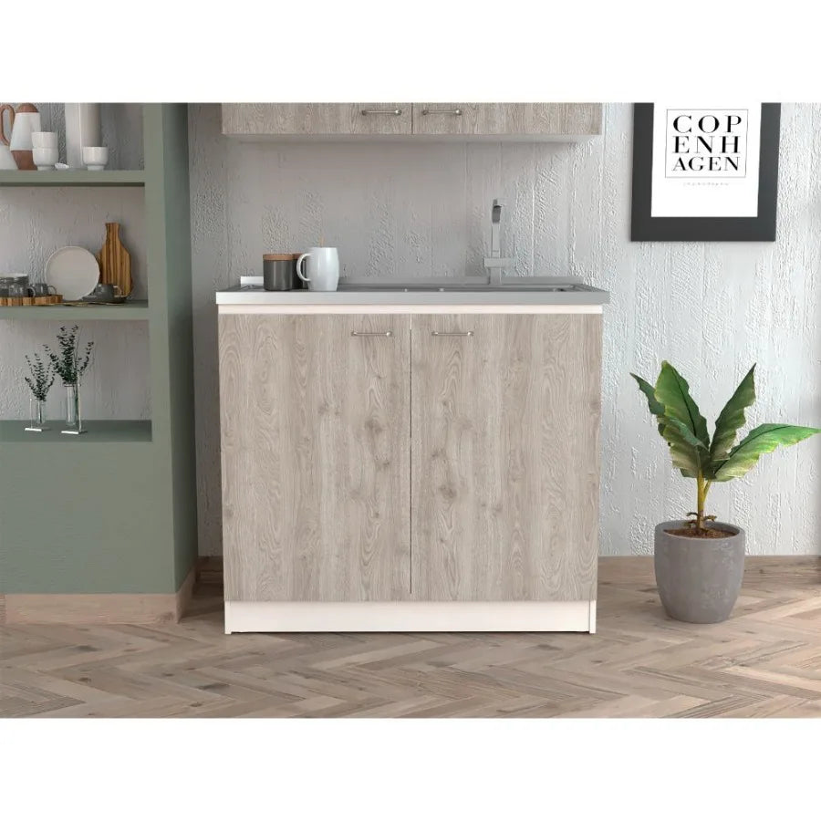 Utility Sink Vernal Kitchen Smokey Oak Light Gray