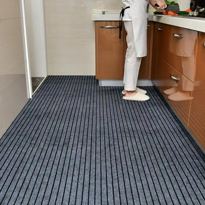 Modern Striped Kitchen Rugs Modern Anti-slip Entrance Door Floor Mat Scalable Carpet Home Decoration for Hallway Office Corridor