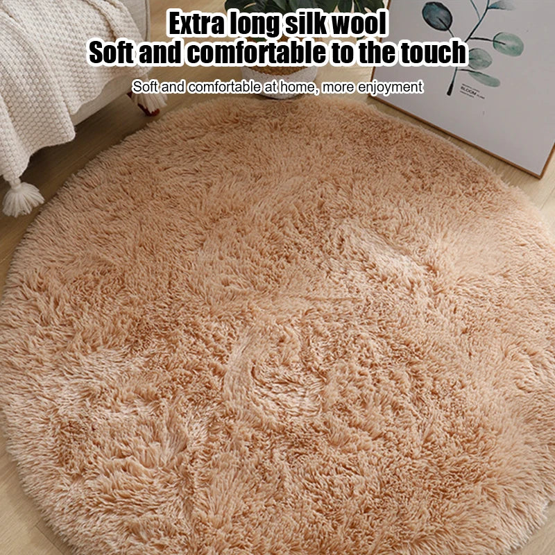 Living Room Rugs Aesthetic Bedroom Round Carpet Decoration Furry Comfort Carpet Home Decor Pink Foot Mat Area Rug 2023 New