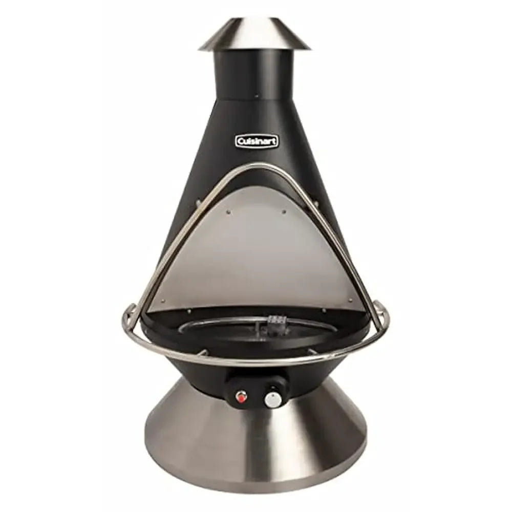 Chimenea Propane Fire Pit Patio Heater 40,000 BTUs 31"x31"x48" Stainless Steel Base Flame Safety Cut-Off 8 lbs. Lava Rocks