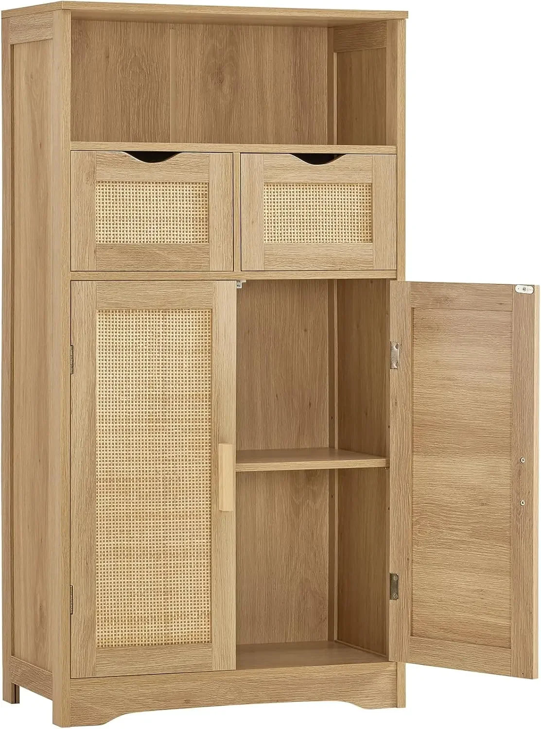 Kitchen Cabinet, 2 Drawers & 2 Adjustable Shelves, Bathroom Cabinet with Doors, Cupboard, Easy to Assemble, Cabinets Kitchen