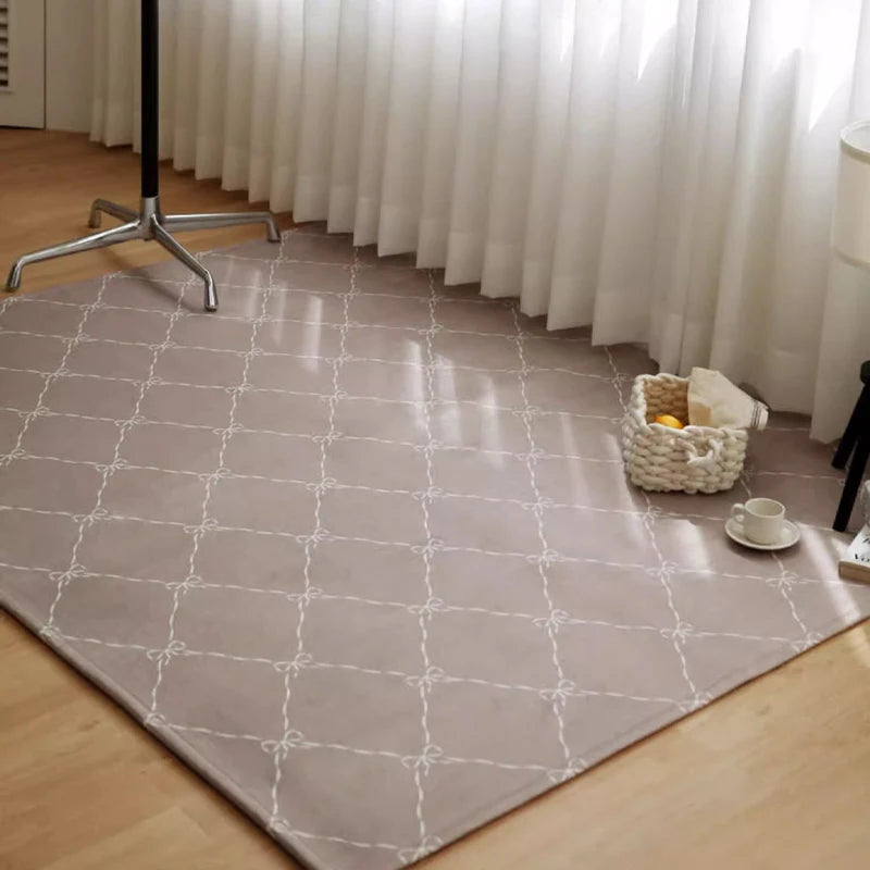 Bedroom Living Room Area Rugs Simple High-end Bow Pattern Floor Mat Girls Room Decorative Plush Carpet Fashion Trend Home Rug
