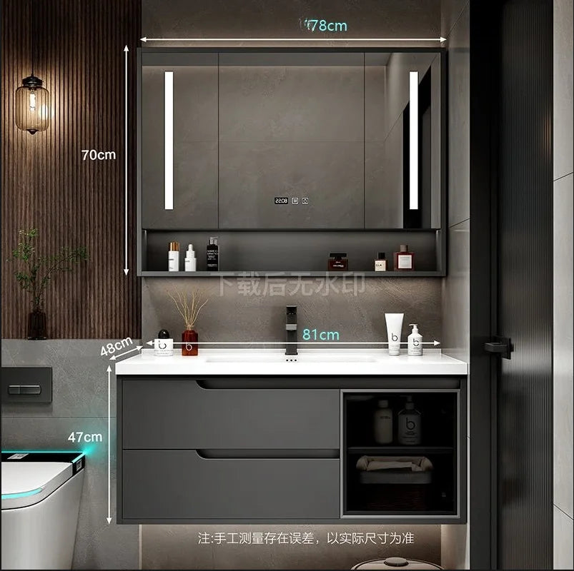 Modern Simple Bathroom Vanities Solid Wood Light Vanity Vanity Bathroom Vanities Partition Drawer Mobiletto Bagno Furniture