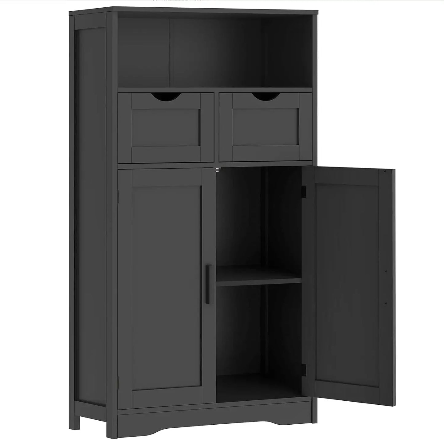 Kitchen Cabinet, 2 Drawers & 2 Adjustable Shelves, Bathroom Cabinet with Doors, Cupboard, Easy to Assemble, Cabinets Kitchen