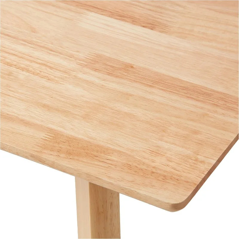 FSC Certified Solid Wood Kitchen Rectangular Dining Table, Natural Wood, 29.5"D X 47.2"W X 29.5"H