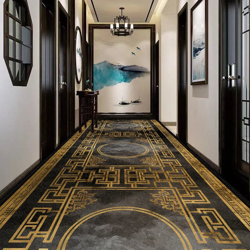 European Style Living Room Hall Carpets Luxury Long Corridor Rugs Non-slip Stairway Home Decor Mat Runner Customizable Aisle Rug