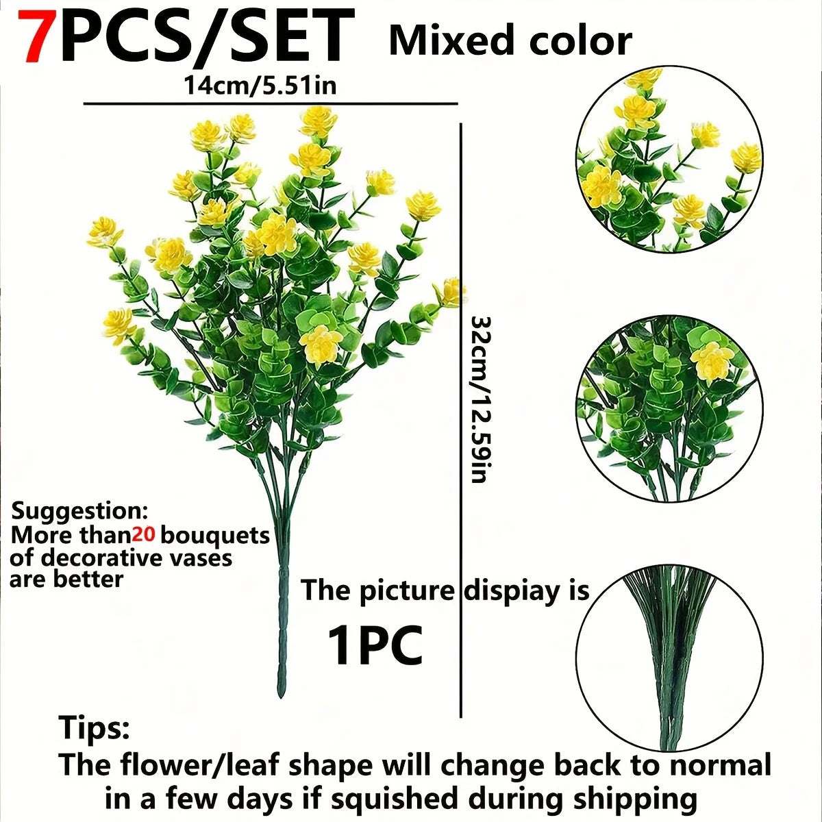 Artificial Plastic flowers Eucalyptus for Wedding outdoor arch Home Floral Arrangement Christmas Festival Decoration Fake Plants