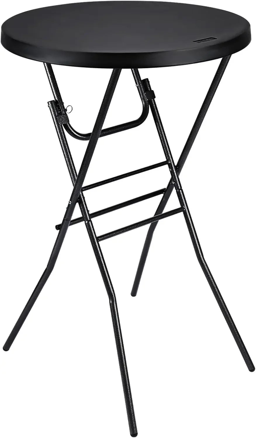 Cocktail Table 28in High Top Round Folding Indoor Outdoor, Plastic Bar Height Foldable Bistro Tall Table for Party, Patio,