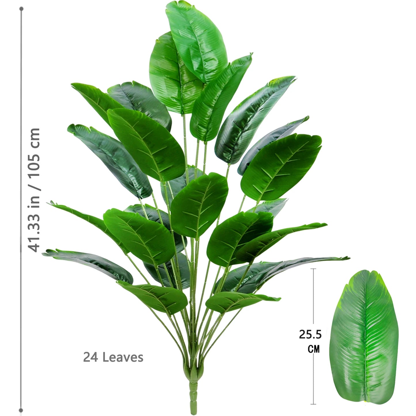 65-125cm 24 Leaf Large Tropical Palm Tree Fake Banana Plant Leaves Real Touch Strelitzia Reginae Plastic Plant for Home Garden