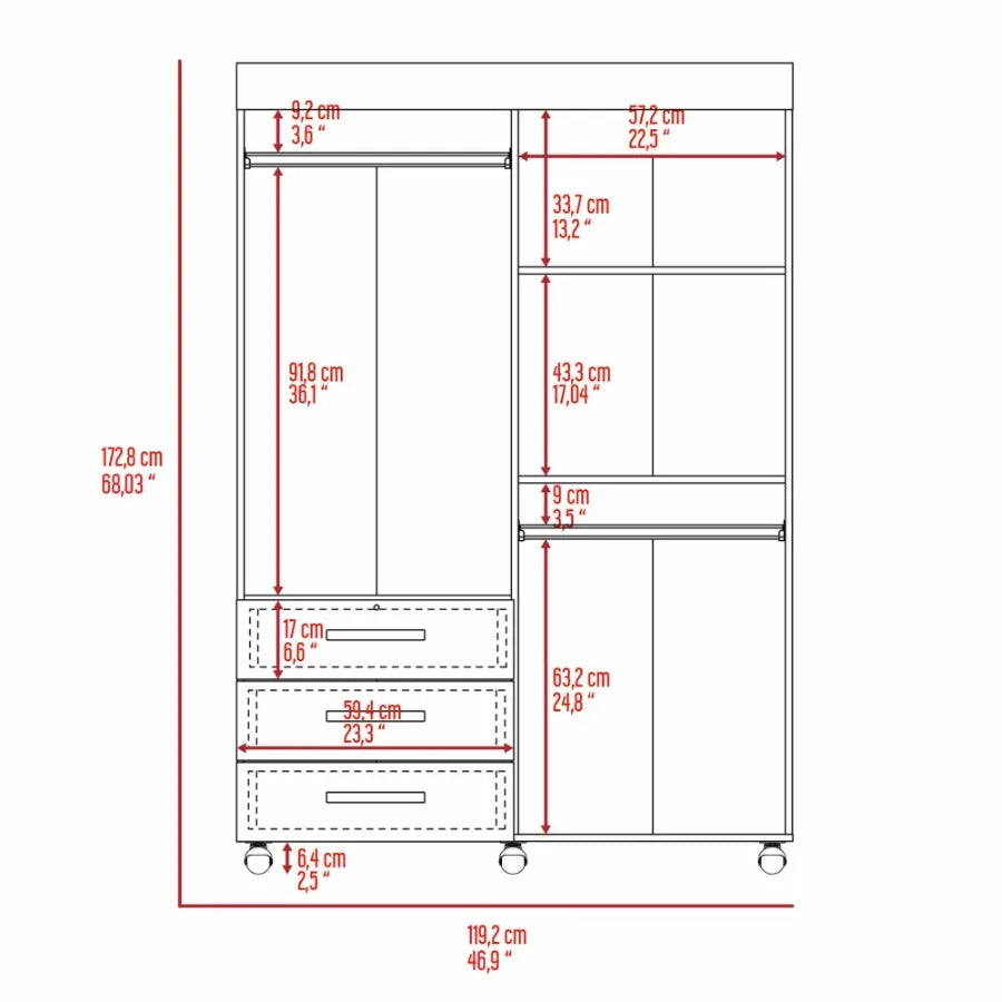 Isla Vista 3Drawer Armoire Black gue
