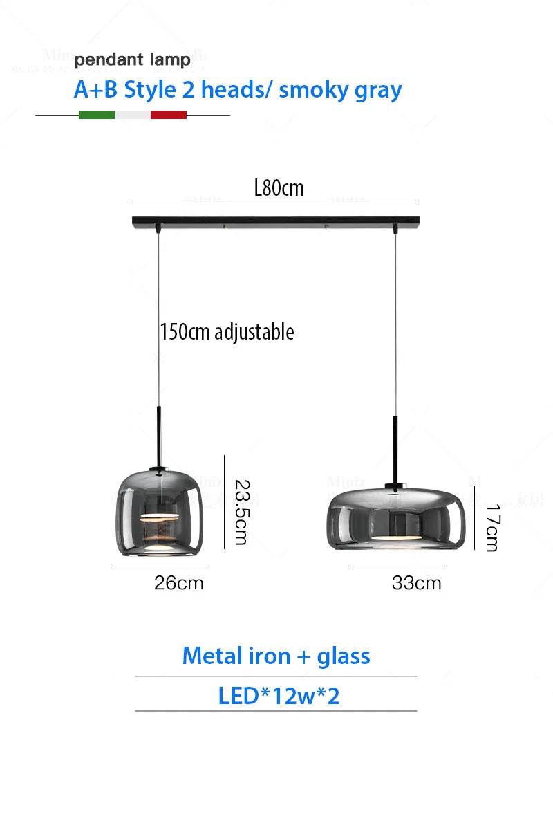 Luxury Designer Glass Chandelier with Adjustable Hanging Cord Elegant Cafe Lighting for Home Dining Room Bedroom Ceiling Fixture