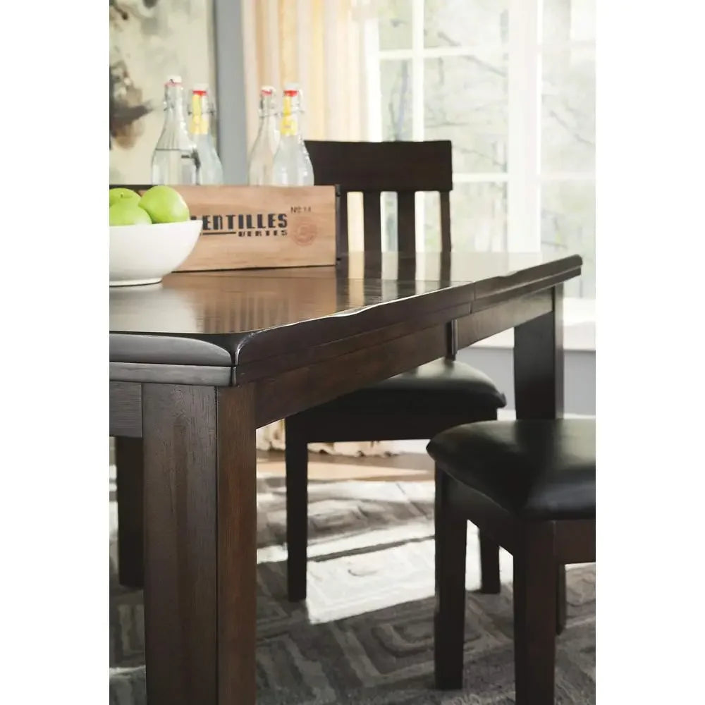 Traditional Rectangular Dining Extension Table with Butterfly Leaf Seats 8 Farmhouse Style Solid Wood Kitchen Table Assembly