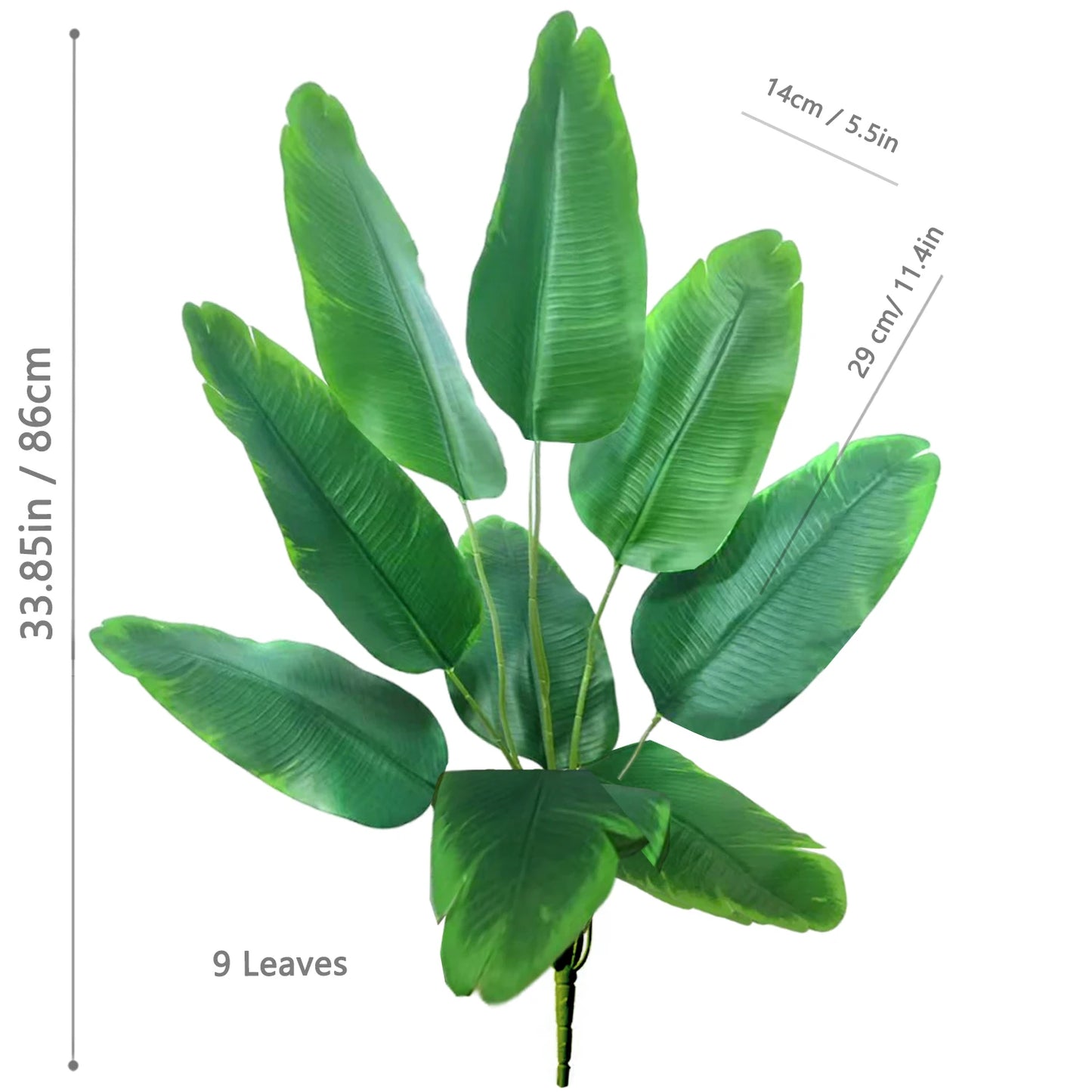 65-125cm 24 Leaf Large Tropical Palm Tree Fake Banana Plant Leaves Real Touch Strelitzia Reginae Plastic Plant for Home Garden