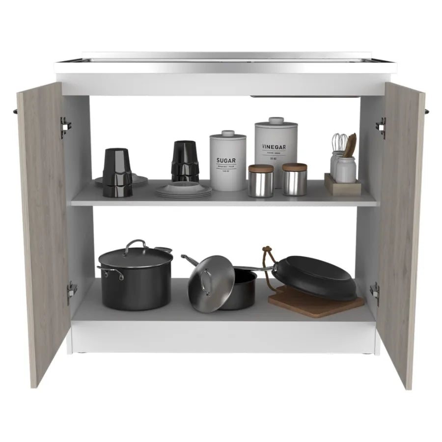 Utility Sink Vernal Kitchen Smokey Oak Light Gray