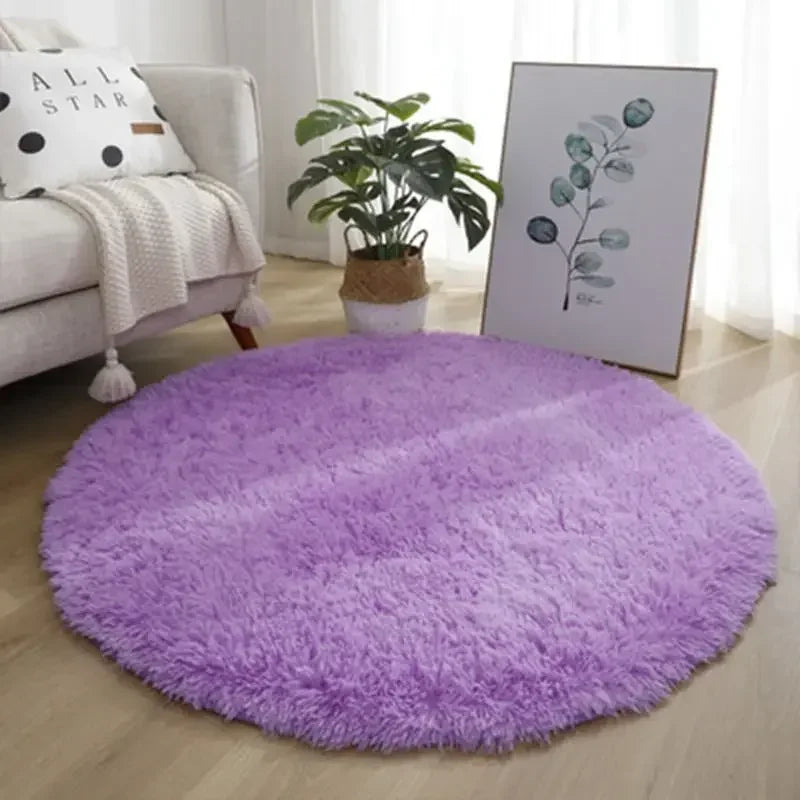 Living Room Rugs Aesthetic Bedroom Round Carpet Decoration Furry Comfort Carpet Home Decor Pink Foot Mat Area Rug 2023 New