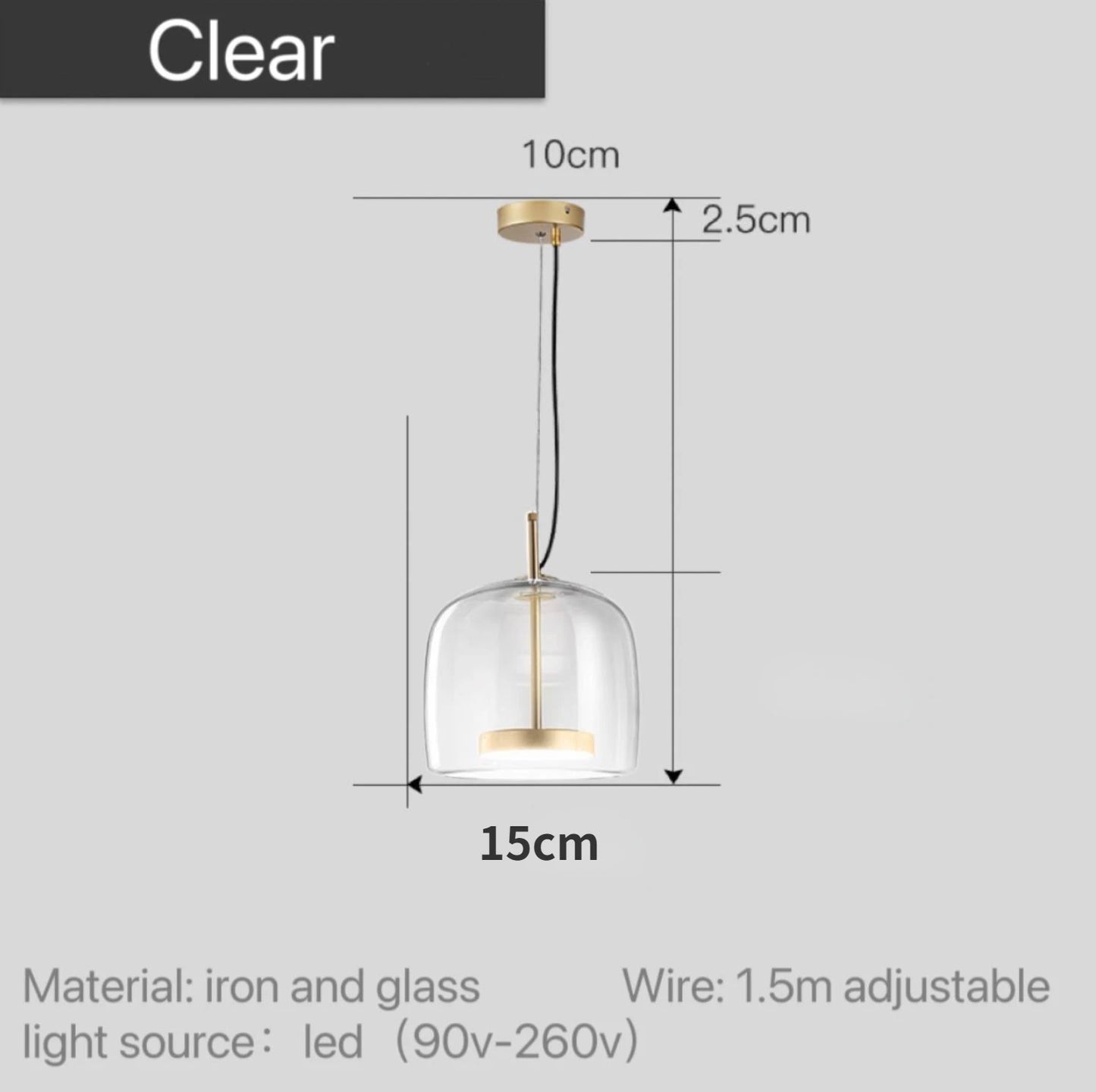 Nordic Modern Restaurant Personalized Glass Pendant Lamp Luxury Light Bedroom Bar Kitchen Lighting Hanging Led Fixture Indoor
