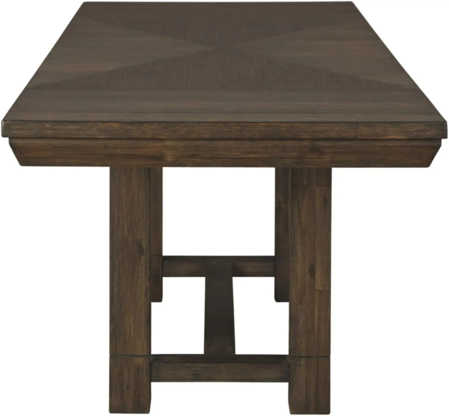 Casual Rectangular Dining Extension Table, Seats up to 8, Dark Brown
