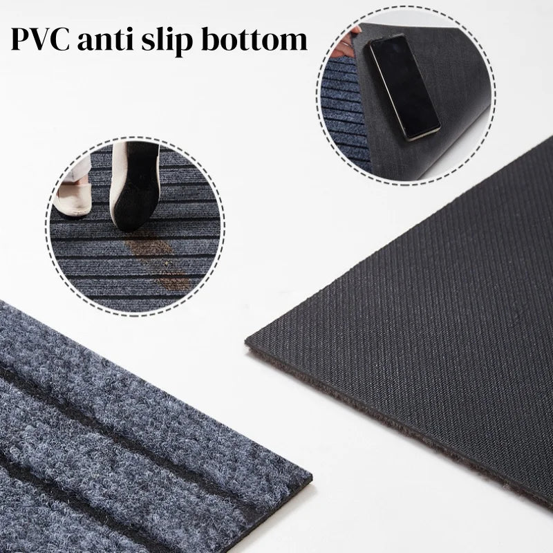 Modern Striped Kitchen Rugs Modern Anti-slip Entrance Door Floor Mat Scalable Carpet Home Decoration for Hallway Office Corridor