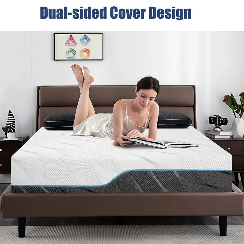 Hcore Extra Firm Queen Size Mattress, 8/10 inch Medium - Extra Firm Dual Sided Reversible Mattress for Back Pain Relief