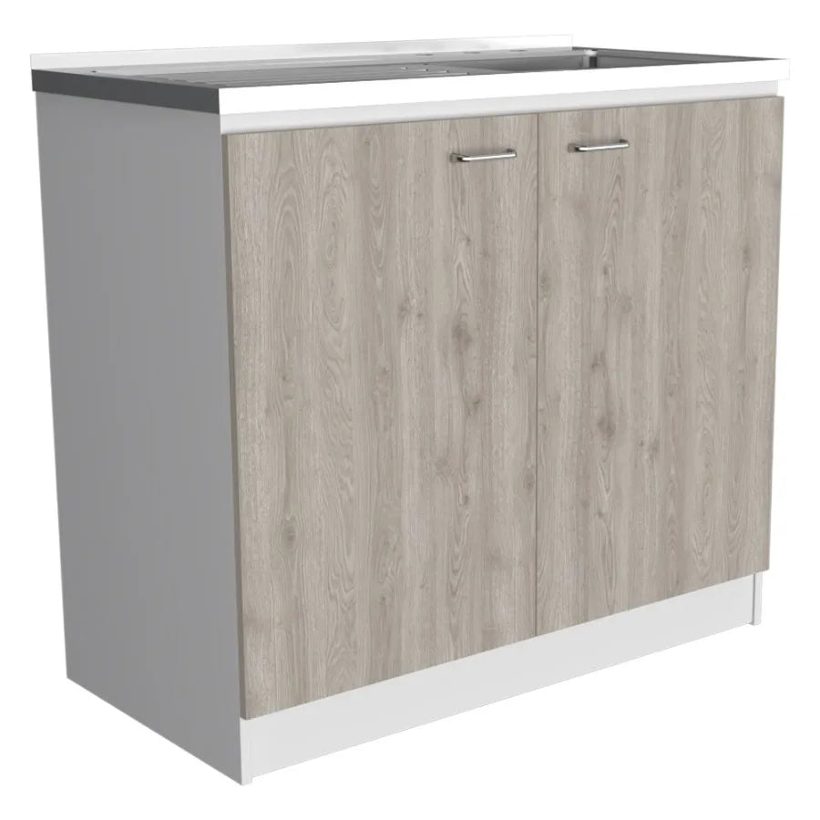 Utility Sink Vernal Kitchen Smokey Oak Light Gray