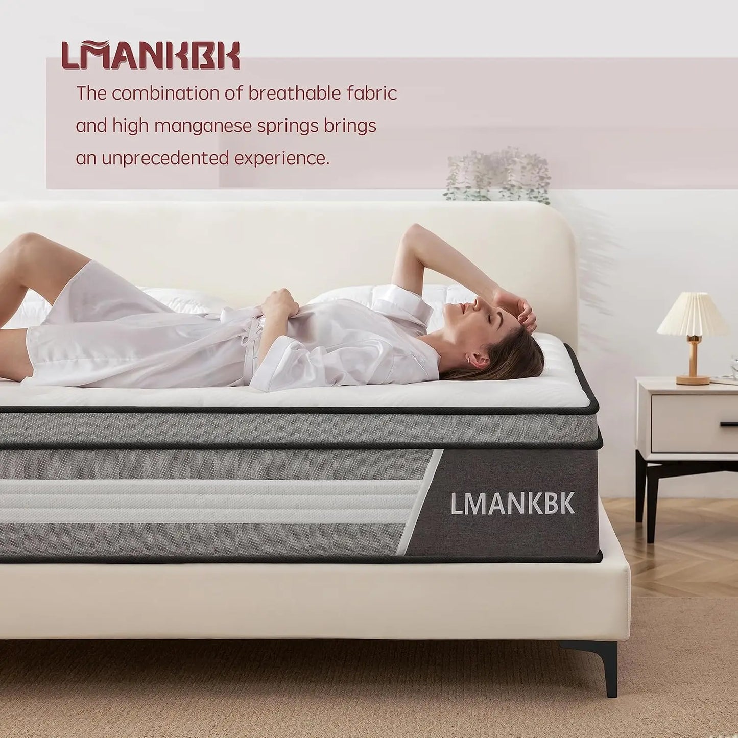 King Mattress, 12 Inch Innerspring Hybrid Mattress in a Box with Gel Memory Foam, Individually Wrapped Encased Coil Pocket Sprin