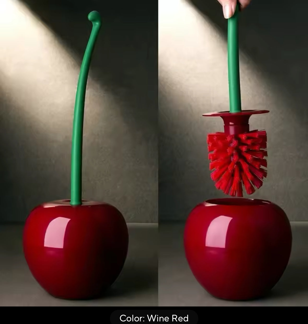 Red Toilet brush toilet holder bathroom accessories Creative Lovely Cherry Shape Lavatory Brush Toilet Brush Holder Set