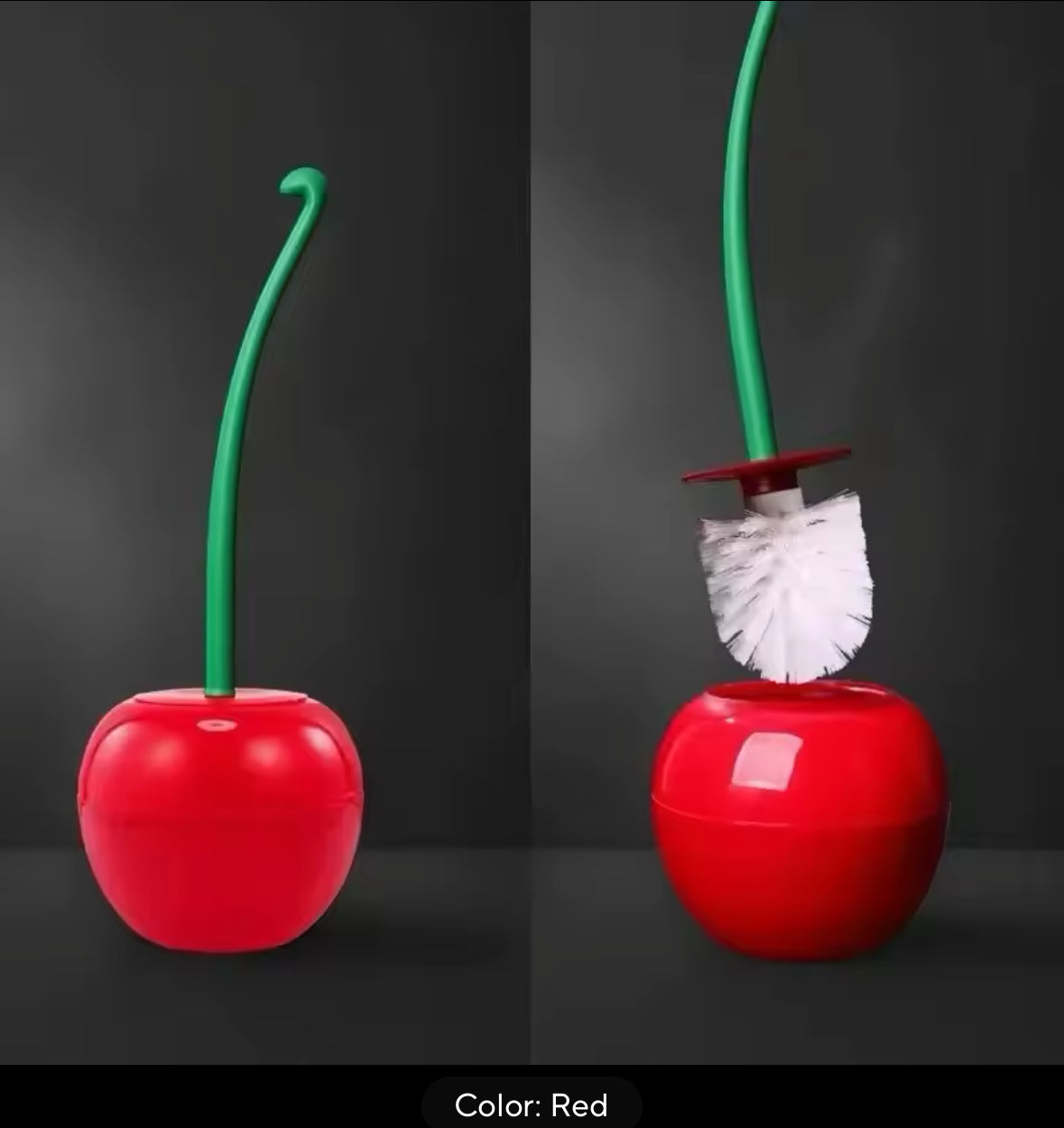 Red Toilet brush toilet holder bathroom accessories Creative Lovely Cherry Shape Lavatory Brush Toilet Brush Holder Set