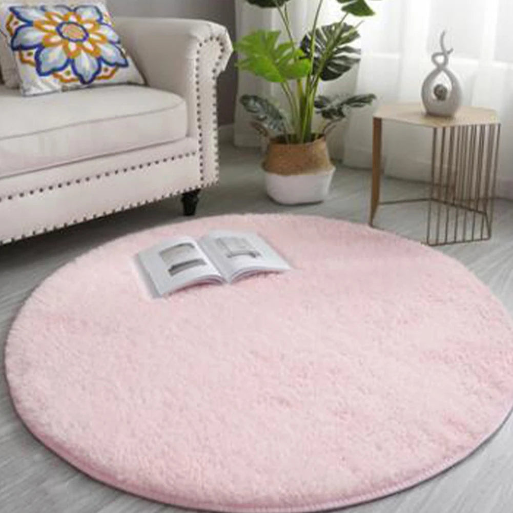 40/60/80cm Small Round Shaggy Rug Soft Anti-Skid Mat Living Room Bedroom Carpet Home Decor Winter Colorful Tie Dye Print Rugs