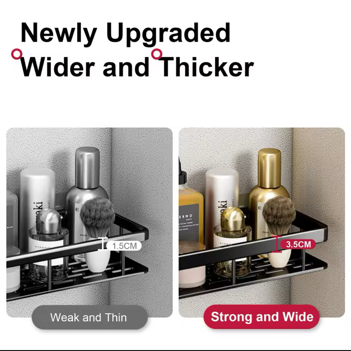 Bathroom Shelf No Drill Wall Mounted Shampoo Bottle Shower Corner Rack Toilet Storage Rack Aluminum Bathroom Kitchen Accessories