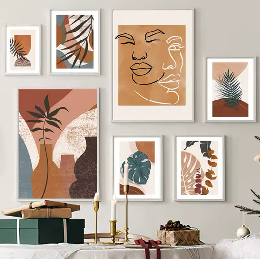 Abstract Figure Lines Stripe Girl Vase Wall Art Canvas Painting Posters And Prints Hotel Bar Pictures For Living Room Home Decor