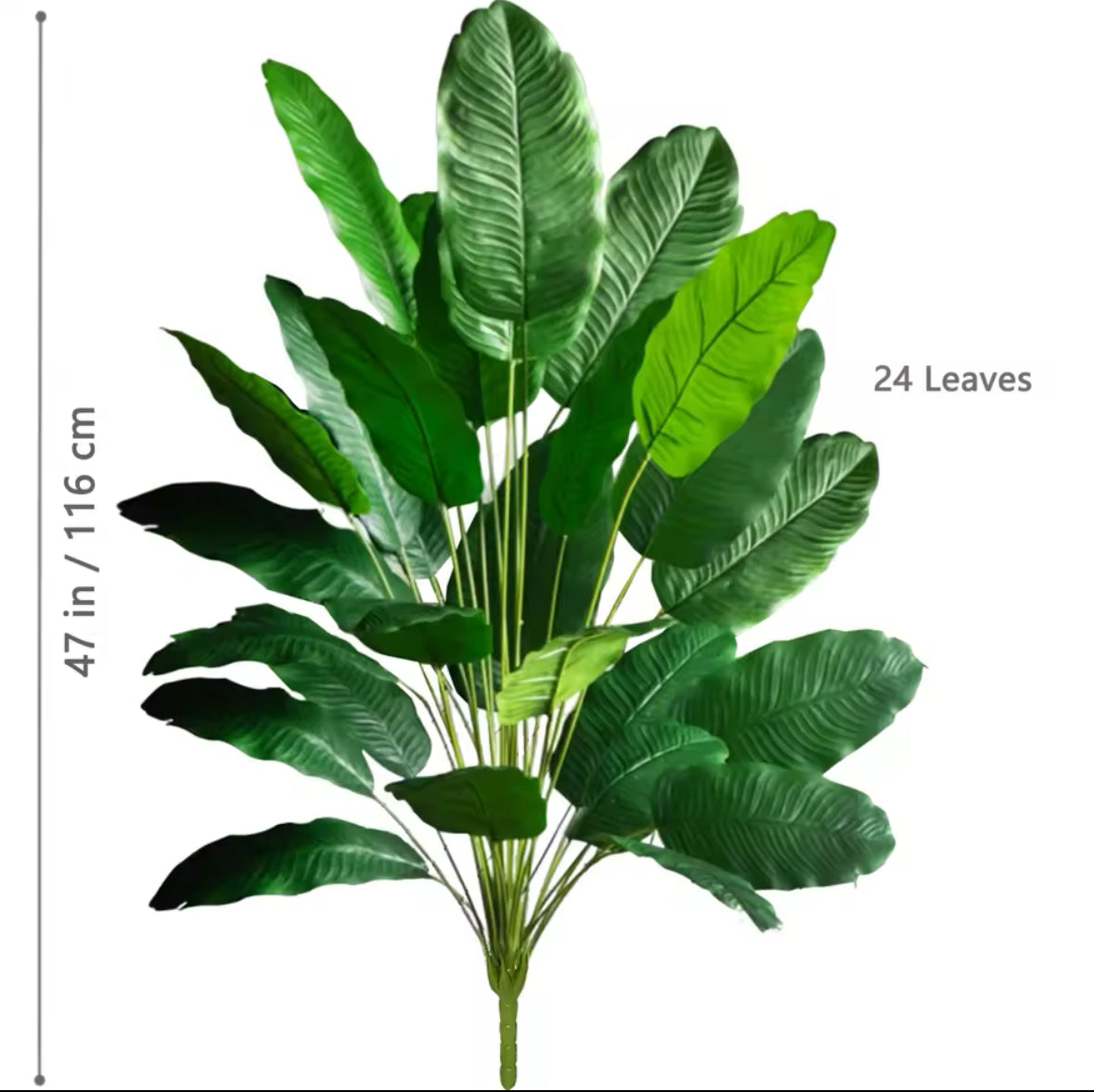65-120cm(47.2in) Artificial Tropical Palm Tree Fake Banana Plant Leaves Real Touch Strelitzia Plastic Plant for Home Garden