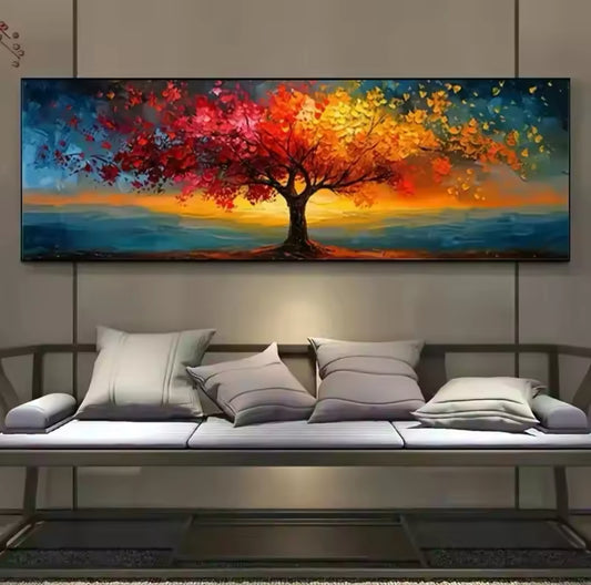 Extra-Large Size Tree of Life Canvas Paintings Abstract Poster Tree Wall Art Modern Home Decor Print Geometric Patterns Decor