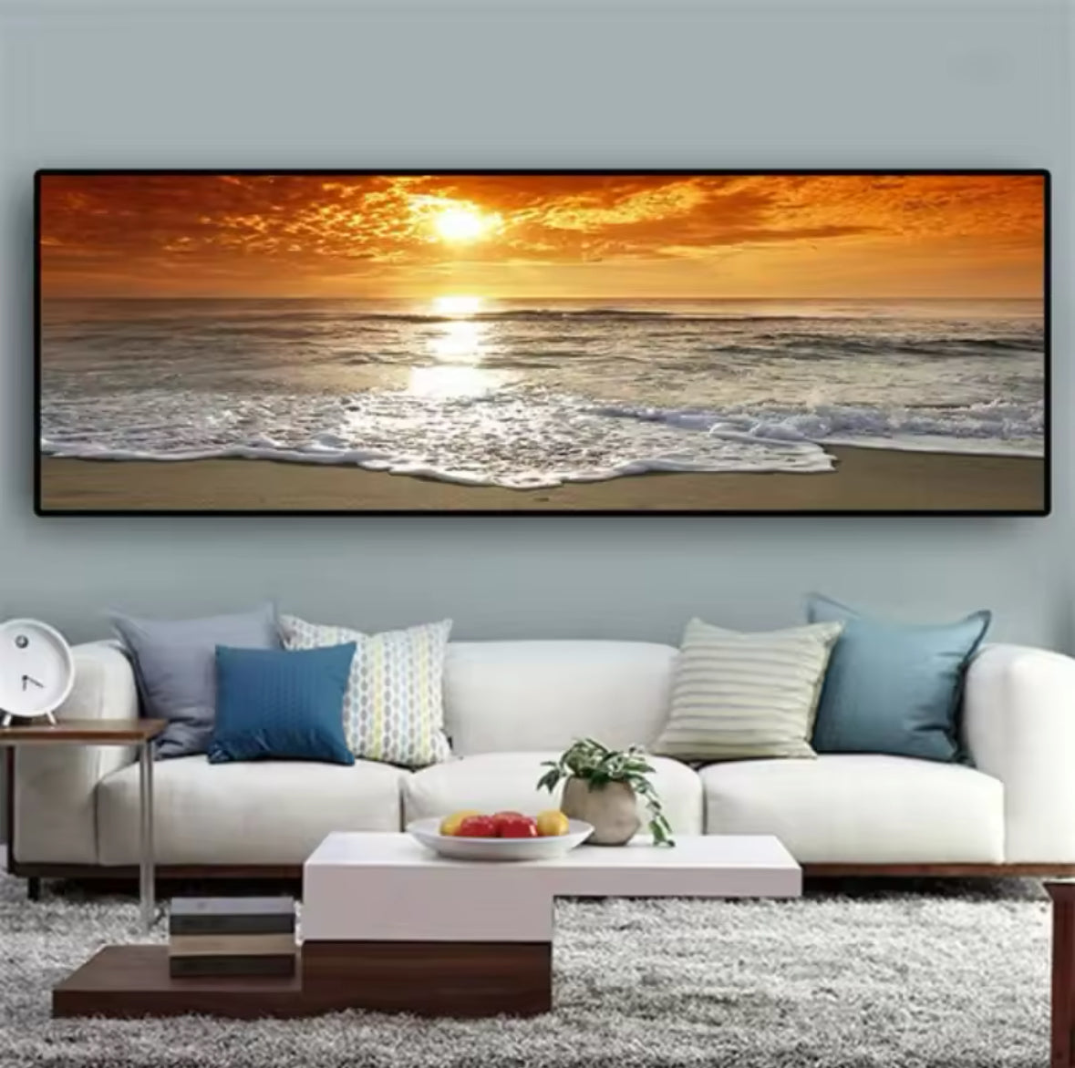 Sunsets Beach Landscape Posters and Prints Canvas Painting Panorama Scandinavian Wall Art Picture for Living Room
