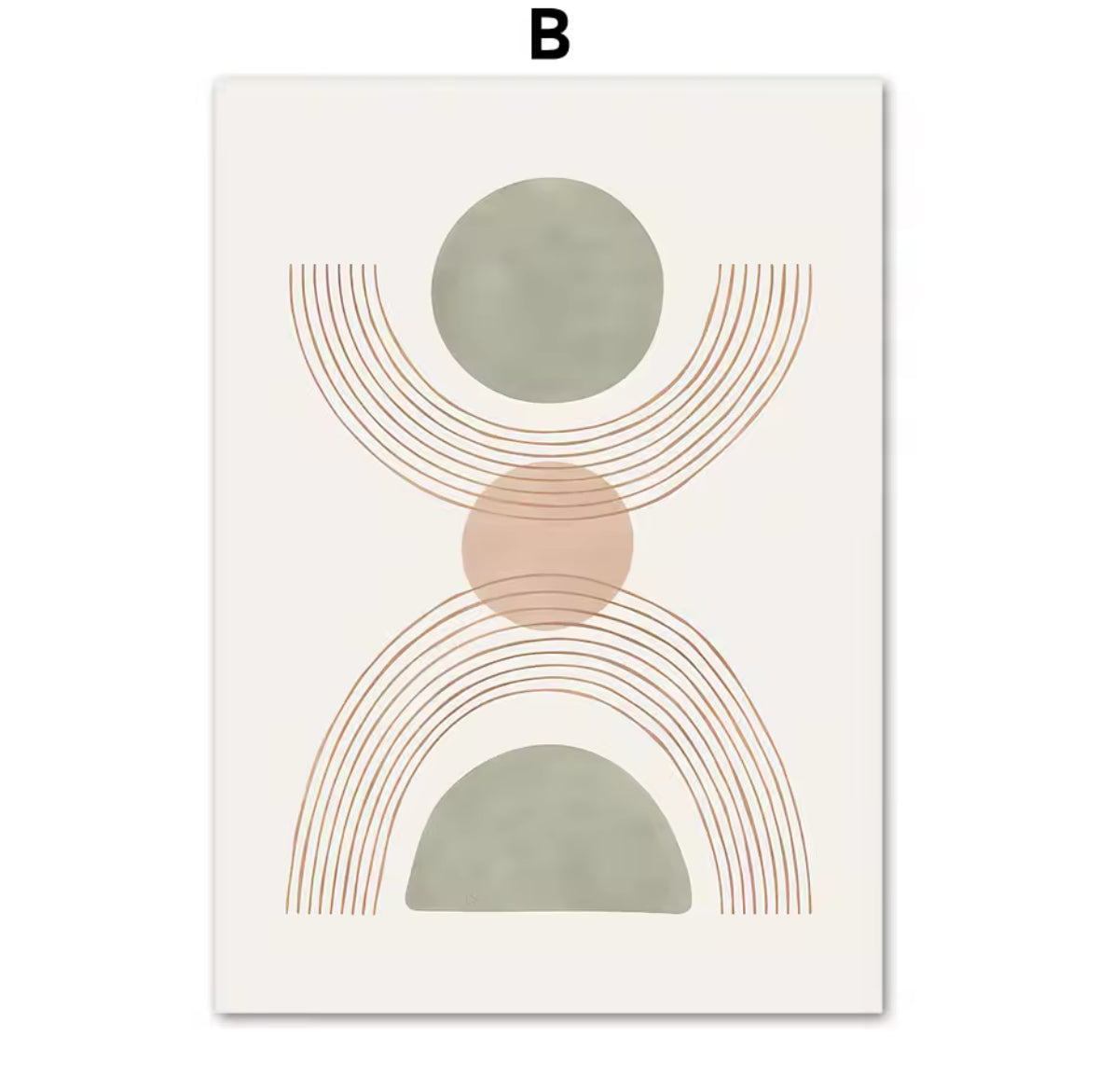 Boho Green Leaf Sun Rainbow Geometry Wall Art Canvas Painting Abstract Lines Posters And Prints Pictures For Living Room Decor