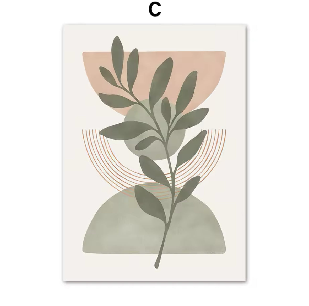 Boho Green Leaf Sun Rainbow Geometry Wall Art Canvas Painting Abstract Lines Posters And Prints Pictures For Living Room Decor