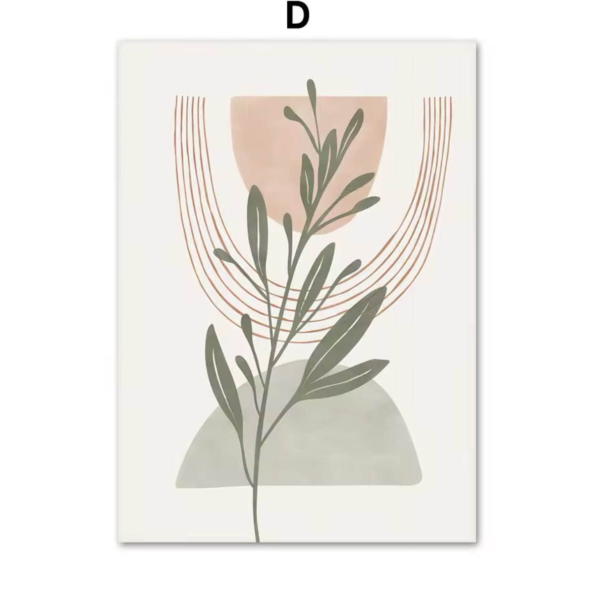 Boho Green Leaf Sun Rainbow Geometry Wall Art Canvas Painting Abstract Lines Posters And Prints Pictures For Living Room Decor