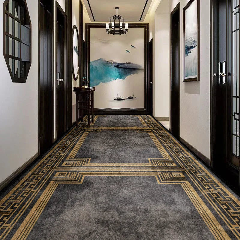 European Style Living Room Hall Carpets Luxury Long Corridor Rugs Non-slip Stairway Home Decor Mat Runner Customizable Aisle Rug